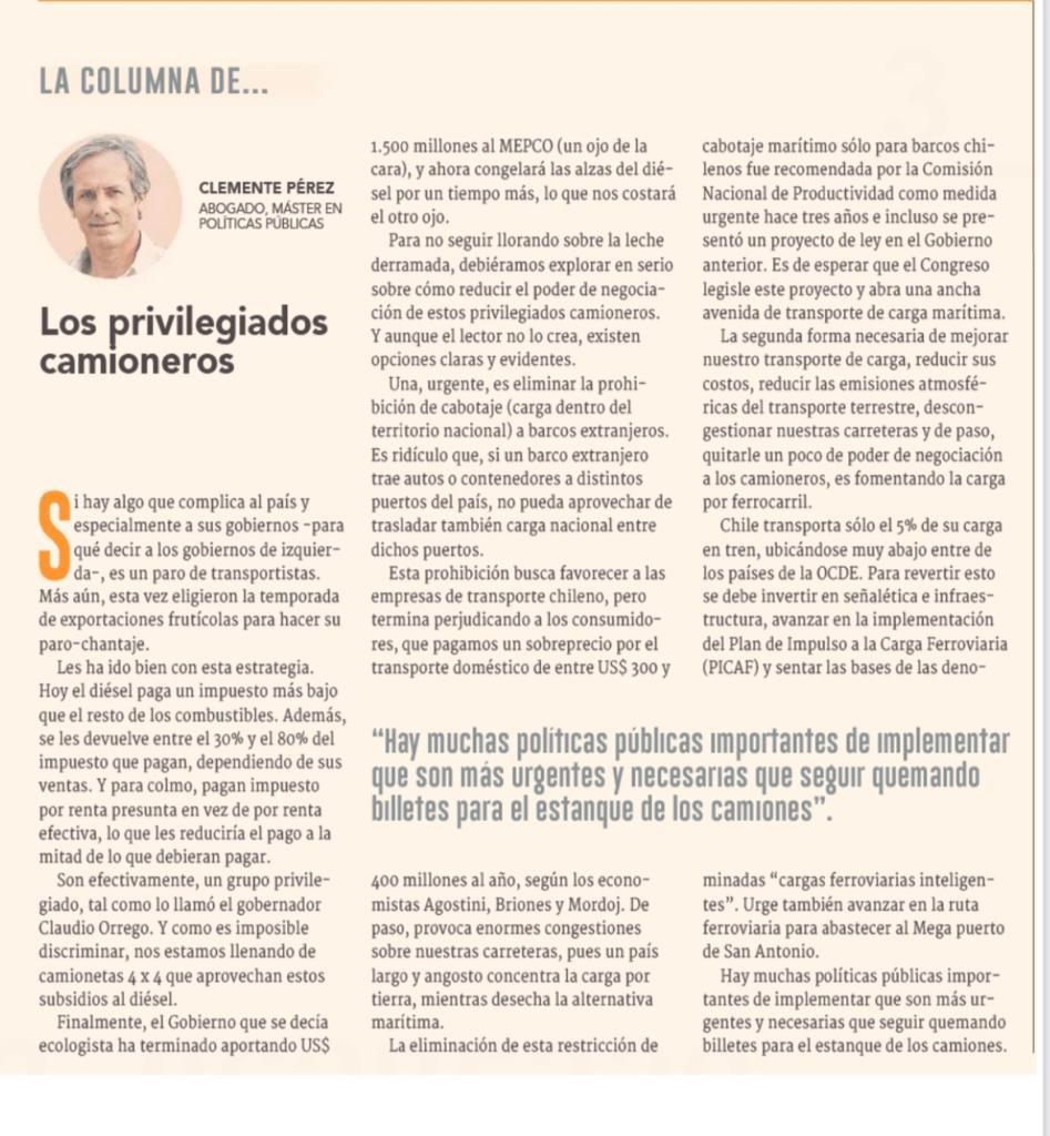 Buenisimos puntos de <a href="/ClementePerezE/">Clemente Pérez</a>. Y la pregunta de fondo que tenemos que hacernos en plena crisis climatica y con el diesel contaminando las ciudades, cuándo será el momento que empecemos a subsidiar la solución en vez del problema. Porque pareciera que nunca es oportuno.