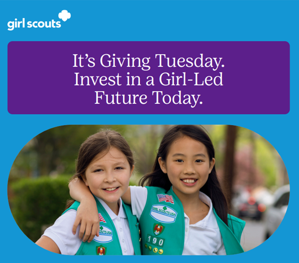 It is #GivingTuesday and you can give Girl Scouts their best holiday gift! Consider donating to our Girl Scout Holiday Wish List today to invest in a girl-led future: give.nccoastalpines.org/GSWishList

#GivingTuesday #wishlist #give #donate #GirlScouts #invest #girlled