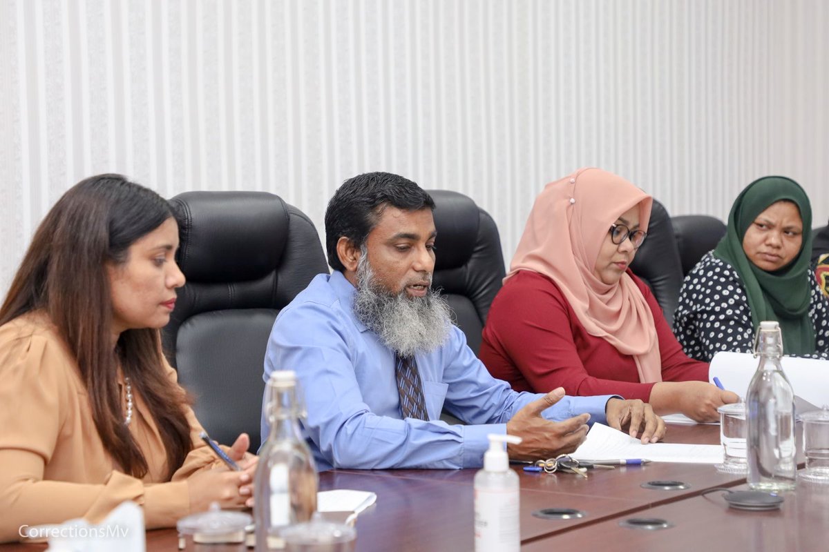 CorrectionsMv's tweet photo. #OTJMV met with the Commissioner of Prisons and senior officials today at MCS Head Office to discuss the cases related to prisons and upcoming closed hearings. https://t.co/kouoG5hC6K