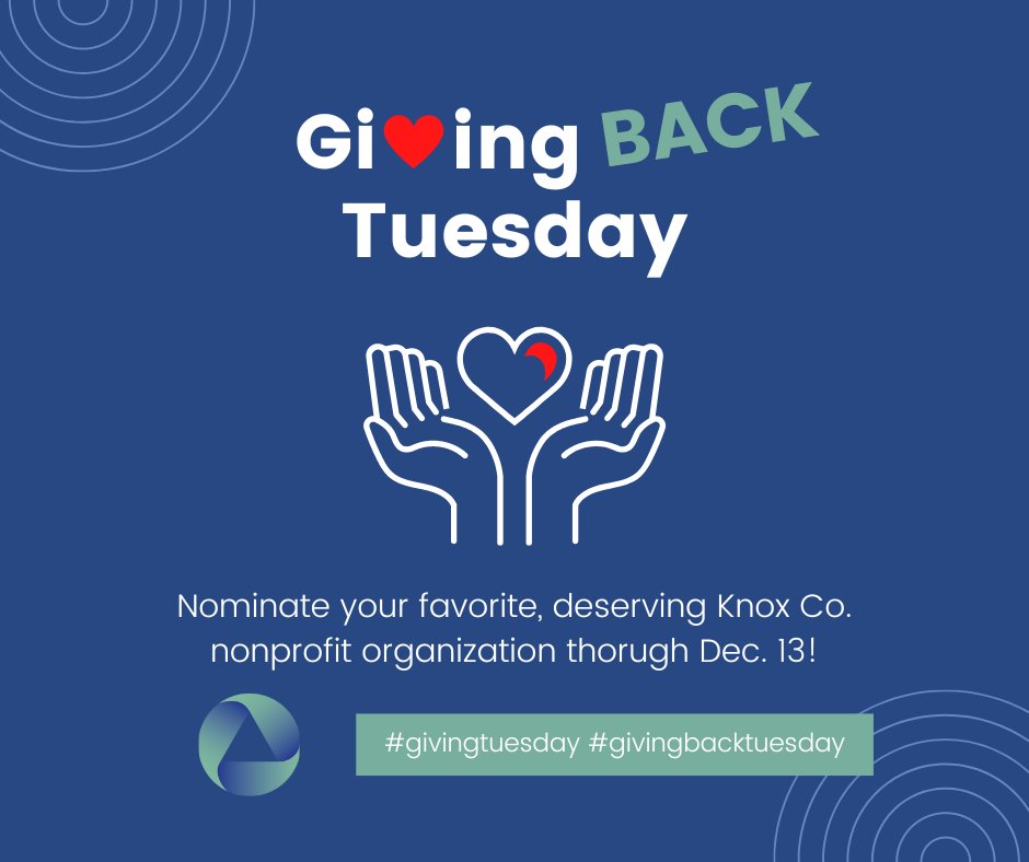 Knox_CF's tweet photo. Today is Giving BACK Tuesday! Today through Dec. 13, you can nominate a Knox Co. nonprofit (501c3) to receive one of 5 small grants (under $5K), simply by tagging them in the comments. See https://t.co/FTFgKNeC5M ("News") for more info. Winners will be announced in Jan. 2023! https://t.co/UAYMSEpwTK