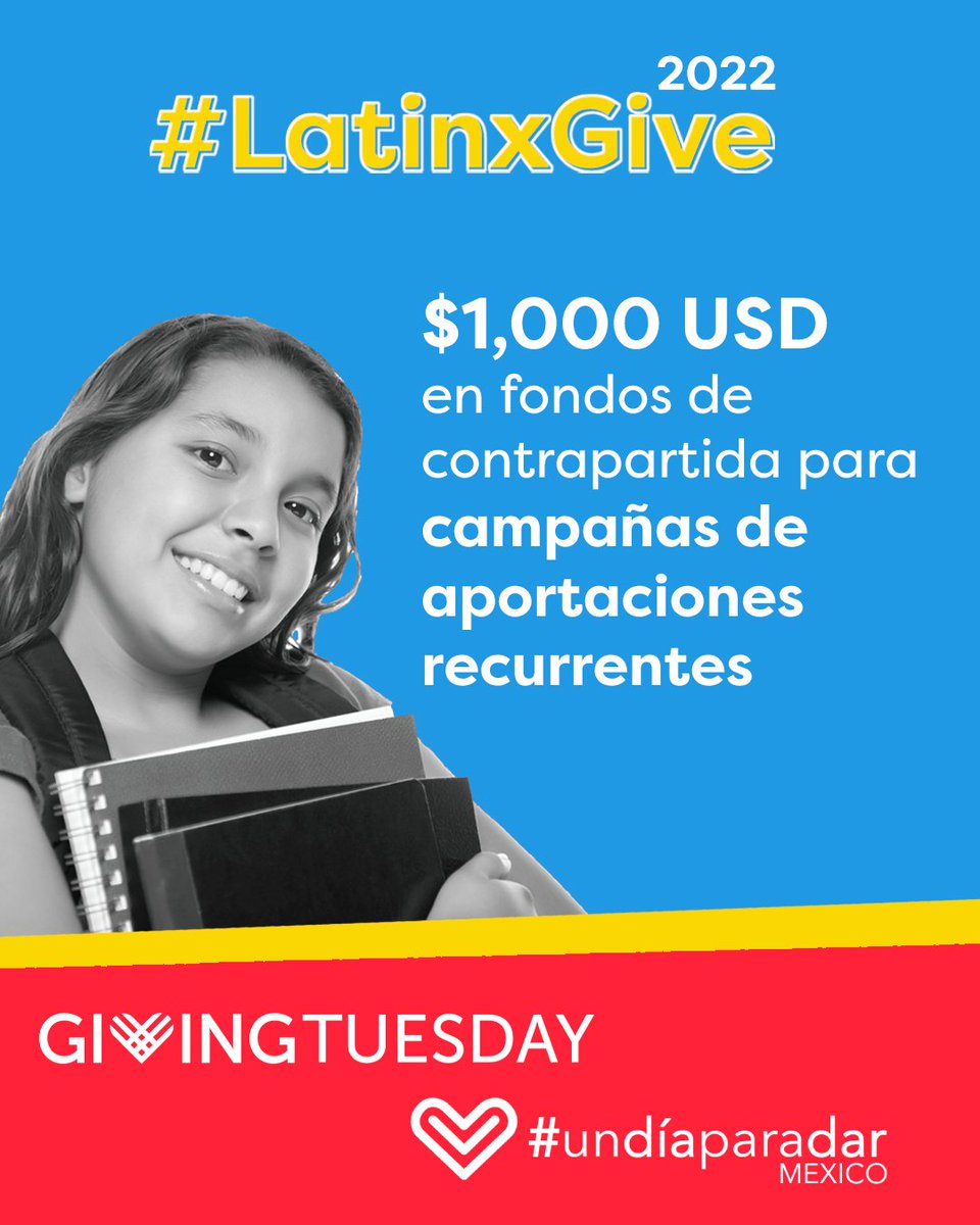 HIPGive's tweet photo. Llegó el día 🤩
Hoy nos unimos al movimiento más generoso en #UnDíaParaDar con nuestra campaña #LatinxGive. Haz que tu aportación se duplique con los fondos de contrapartida que tendremos disponibles.

¡Tú eliges cómo aportar! https://t.co/kBHjmtVgcu