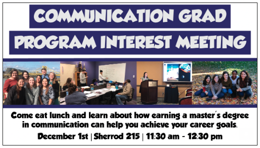Attention <a href="/acuedu/">Abilene Christian University</a> <a href="/acuoptimist/">The Optimist</a>! #COSOThisWeek is out!

Learn about the COMM graduate program Dec. 1, 11:30-12:30 with lunch provided;

Congrats to COMM students who presented at NCA in New Orleans &amp; Lambda Pi Eta inductees!

Soup for the soul Dec 6!
More:

mailchi.mp/7d2117b5bf9c/c…