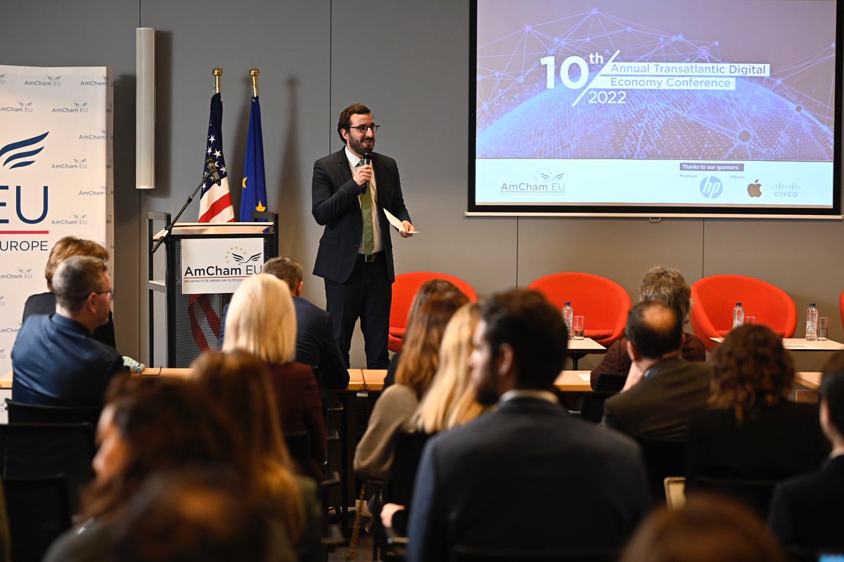 AmChamEU's tweet photo. A fantastic first half at our #DecadeOfDigital conference! 🌐
Don't touch that dial, we still have great stuff coming up, including discussions on #cybersecurity and a keynote from @vestager
Register and follow online: https://t.co/dHILwwGczG https://t.co/piDJAJJaMR