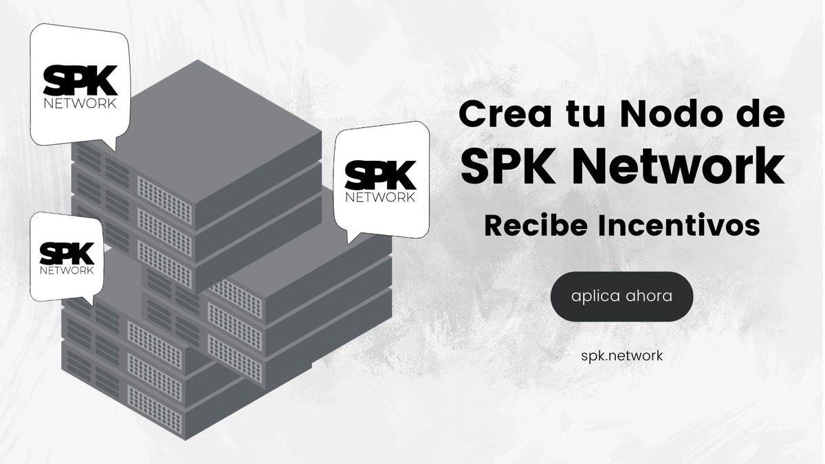 You@SPKNetwork ~ % Opera un nodo #SPK y obtén beneficios por tus servicios a la red dentro de la blockchain de #Hive.

Entérate cómo hacerlo en nuestra web -> spk.Network