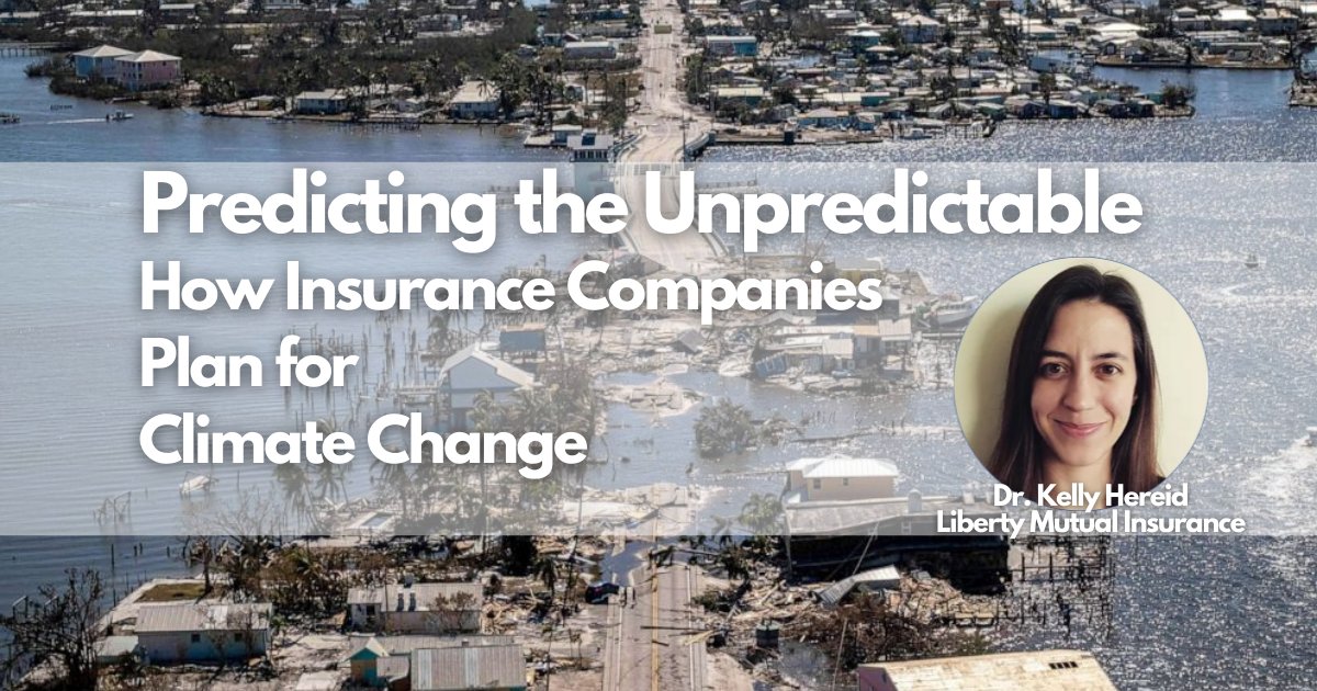 Latest #podcast! Predicting the unpredictable: How Insurance Companies plan for #climatechange with @KellyHereid of <a href="/LibertyMutual/">Liberty Mutual</a> . Among other topics, we dig into the wild, wild west nature of the #climate data/modeling sector. 

bit.ly/3OOPCcC