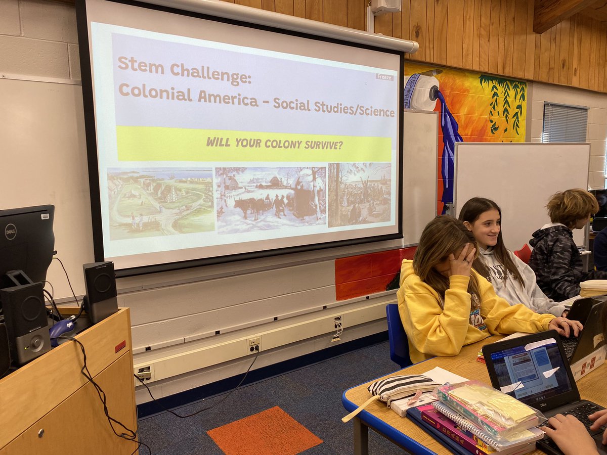 StacyKale2's tweet photo. @CTBarkalow 7th grade social studies and science students coming together to create a colony that will survive in Colonial America. #STEM challenge. @ChapScience 🇺🇸 https://t.co/hcr9wLCj9o