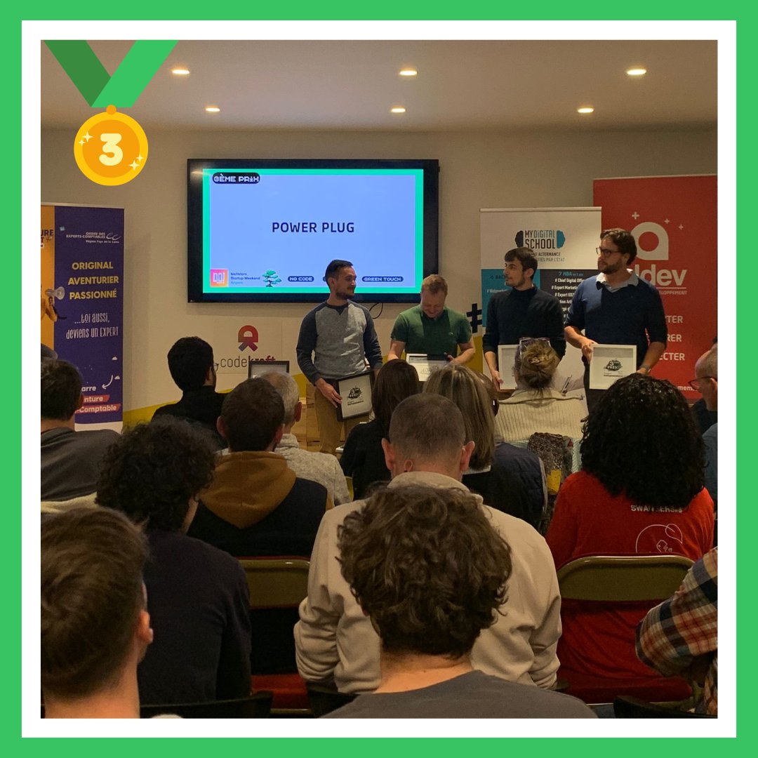 POWER PLUG (3ème place): c'est la proposition d'une prise intelligente qui agit sur la veille des appareils afin de réduire les factures d'électricité.🔌
#startupweekendangers