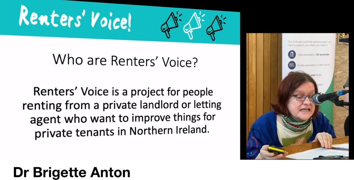 HousingRightsNI's tweet photo. @JenniActivist and @PurlsofColour are presenting the important findings from a recent @RentersVoice survey of private renters and the cost-of-living crisis #PRS22 https://t.co/SiKc5vZ5PQ