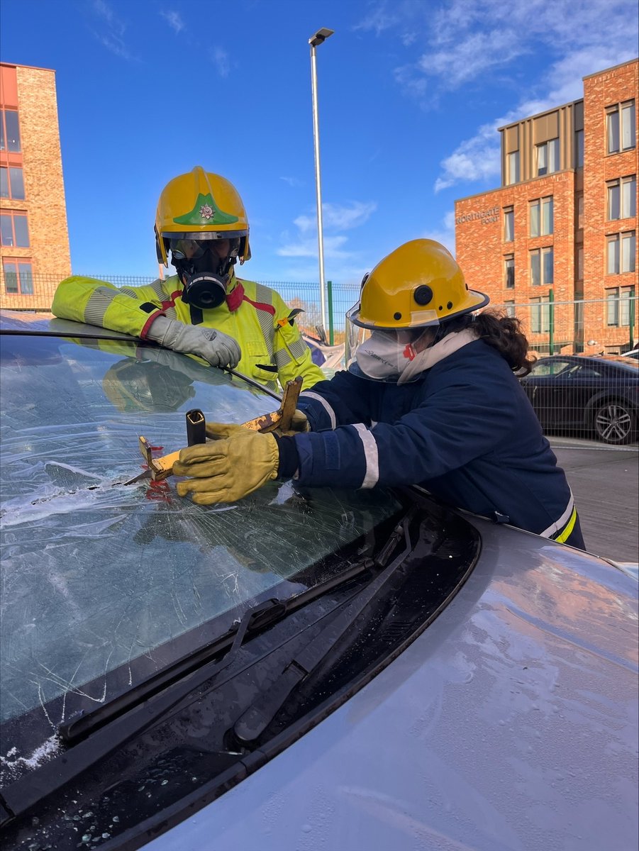Chester RESPECT got hands on experience today of what it’s like when firefighters attend a road traffic collision. They worked with Blue Watch <a href="/ChesterFireStn/">Chester Fire Station</a> to cut up a car and learn more around road safety.