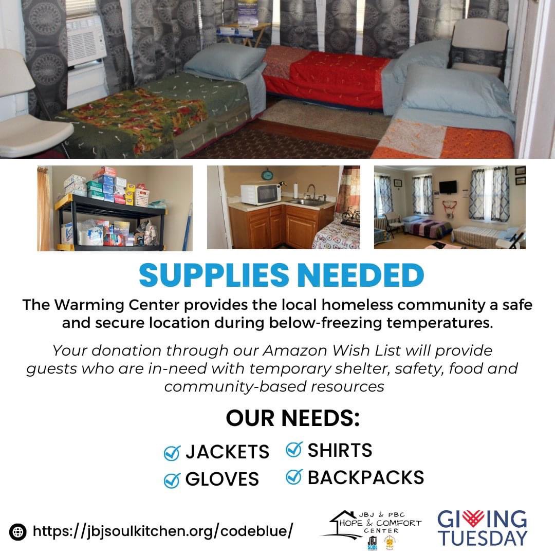 This #GivingTuesday, please consider visiting our Amazon Wish List and donating our most needed items for our Hope &amp; Comfort Warming Center. On the coldest winter days, our Warming Center is open for those in need of a warm, safe space overnight. 🌨  bit.ly/3VmnC2j