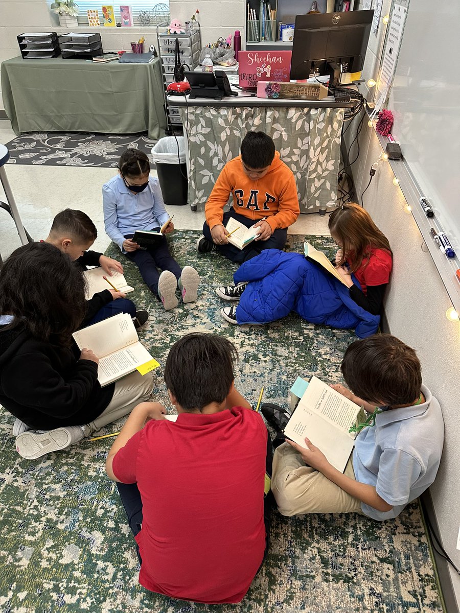 WIN time, Enrichment Book Club! Love seeing all the notes and hearing discussions! #westbirdvilleelementary #mssheehansclass2022