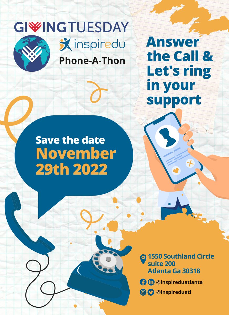 keesee22's tweet photo. Happy Giving Tuesday! We're hosting a Phone-A-Thon to raise funds for Inspiredu. We bridge the digital divide through laptop donations and digital literacy courses. Text Answerthecall22 to 41444 to make a donation today! https://t.co/g8Um0mXia6