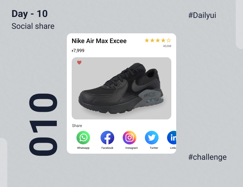nitisht195's tweet photo. Hey everyone,
My 10th day of UI challenge from @DailyUI
Daily UI 010 - Social share @DailyUI
Please share your feedback.
#Socialshare #dailyui010 #Daily_UI #UIUXDesigner #UI #uxdesign #Figma #XD #challenge https://t.co/Jf3YD1vJFL