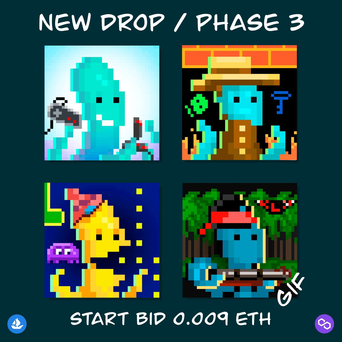 🐙 NEW DROP 🐙

This story is about the adventures of the octopus Pixie. He lives in a pixel ocean 👾 and loves computer games 🎮

Auction 24h
💵 Start bid 0.009 ETH
👾 New drawing style - Pixel art 40x40
▶️ One GIF item!
opensea.io/collection/oct…

LFG 🚀

#nfts #nft #Octospace