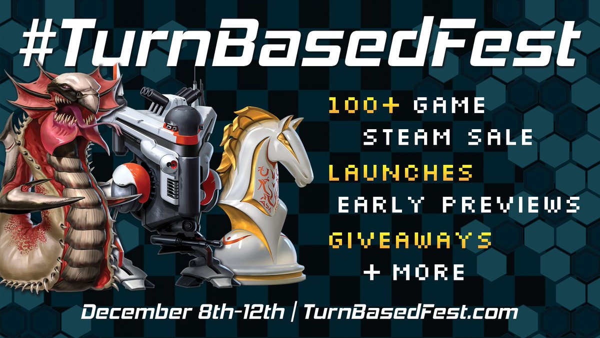Thrilled to announce we'll have nearly 300 games in #TurnBasedFest!

Excited to show the huge variety in turn-based video games, all united by fun based on smart choices &amp; clever planning instead of reflexes &amp; reactions.

🔁RT if you love these kind of games!