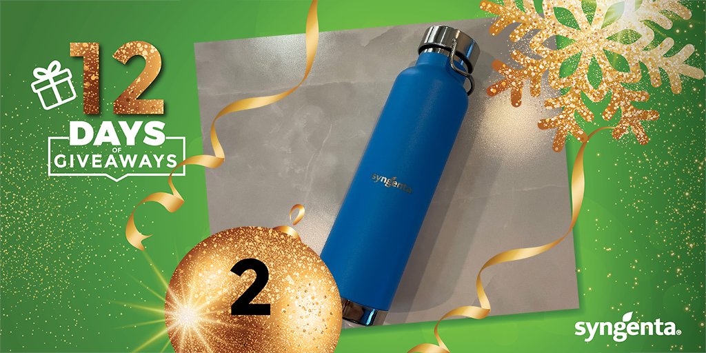 Today is Day 2 of our #12DaysofGiveaways! Today you have the chance to #Win 1 of 3 Syngenta water bottles.  To enter, you must follow <a href="/syngentacanada/">Syngenta Canada</a> on Twitter and re-tweet the contest post! Winners will be announced on December 14th! bit.ly/3VsbAUz