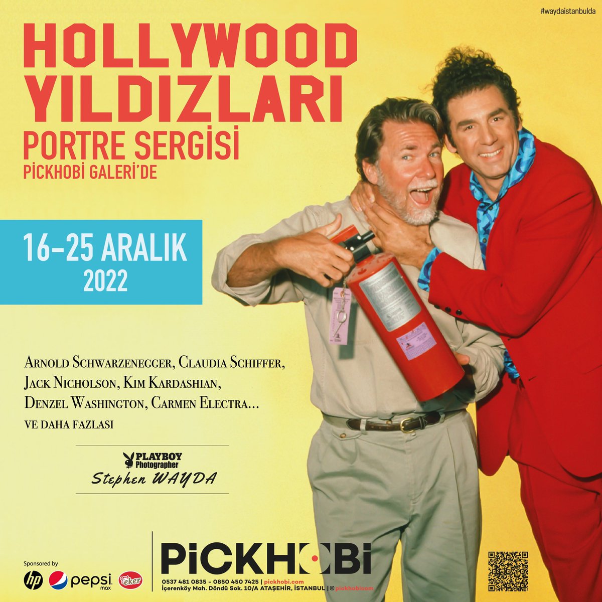 Hollywood yıldızlarının fotoğrafçısı Stephen Wayda 16-25 Aralık tarihlerinde Pickhobi ev sahipliğinde Türkiye'de gerçekleşecek ilk sergisine hazırlanıyor!

Ücretsiz katılım için isimlerinizi bildirebilir, web sitemiz üzerinden kayıt formu oluşturabilirsiniz.