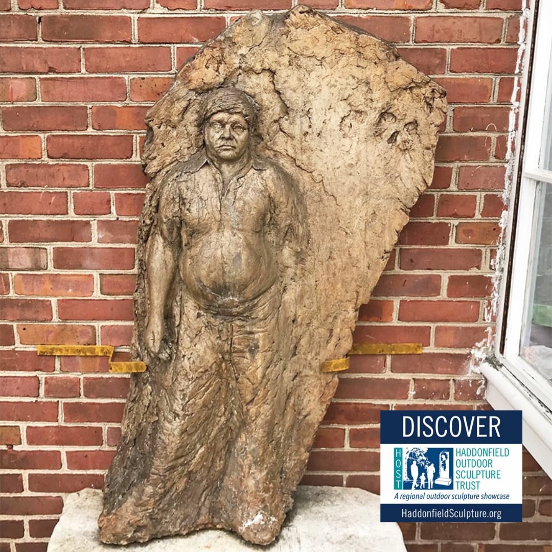 host08033's tweet image. Today is Giving Tuesday! 

To celebrate Giving Tuesday, consider donating to the Haddonfield Outdoor Sculpture Trust. Pictured here is Refugee. The late sculptor, Joe Brenman, made this piece out of ceramic bas-relief based on a real-life refugee he knew.