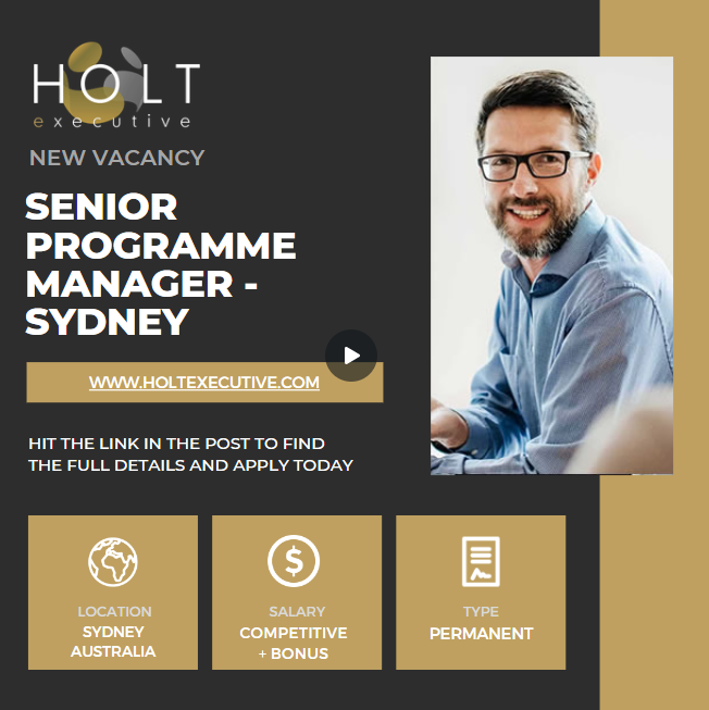 HoltRecruitment's tweet photo. 𝗦𝗲𝗻𝗶𝗼𝗿 𝗣𝗿𝗼𝗴𝗿𝗮𝗺𝗺𝗲 𝗠𝗮𝗻𝗮𝗴𝗲𝗿 - 𝗦𝘆𝗱𝗻𝗲𝘆, 𝗔𝘂𝘀𝘁𝗿𝗮𝗹𝗶𝗮
Competitive Salary + Bonus

Looking for a Senior Programme Manager for a 12-month contract role based in Sydney.
Contact Daniel Barrett on 07720 823111 

#wearehiring #jobsearch #sydneyjobs https://t.co/rp9iRrgpuV