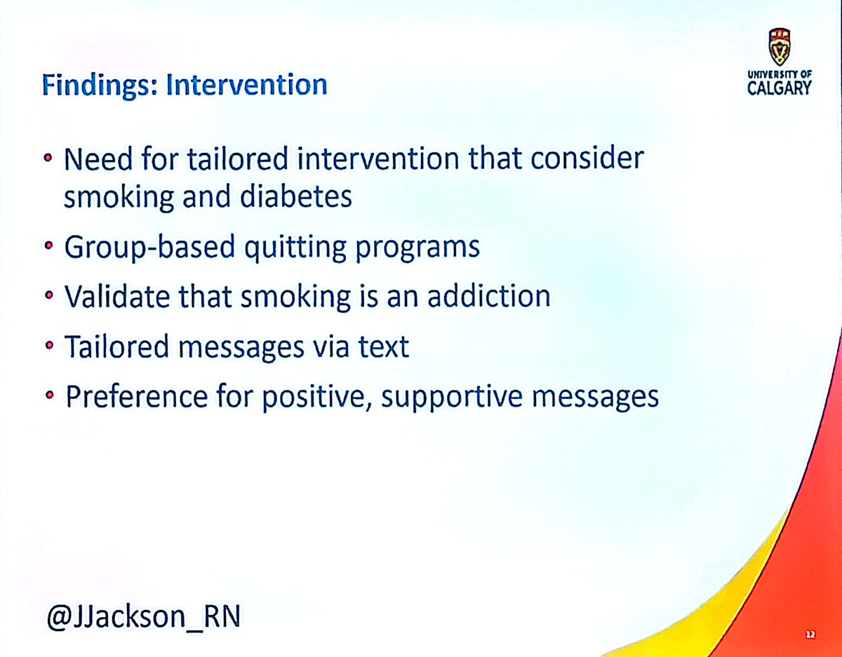 Brilliant, engaging presentation from @JJackson_RN on smoking cessation among people with type two diabetes. 

Interesting to hear some of the reasons people found it hard to give up smoking: for one mum it was the only time she had alone.

#RAPID2022 #psad2022 @PSAD_studygroup