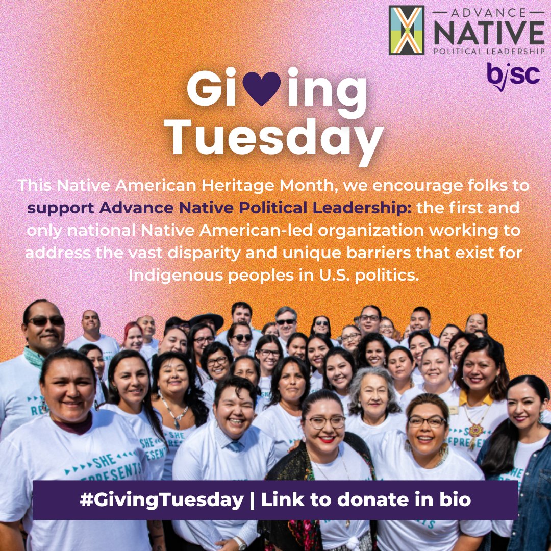 BallotStrategy's tweet photo. This #GivingTuesday, BISC is encouraging folx to support @advancenativepl: the 1st and only national Native American-led organization working to address the vast disparity &amp; unique barriers that exist for Indigenous peoples in US politics. 

Donate now ➡️ https://t.co/5z3DiUUnao https://t.co/oPbsjbrSMl