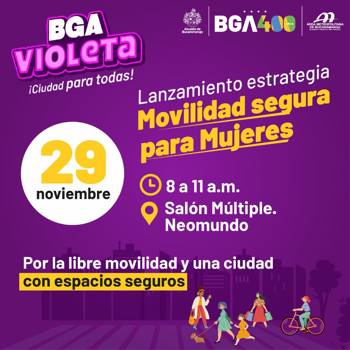 #AEstaHora, nuestra líder de la Oficina de la Bicicleta Paola Ruiz comparte con la comunidad convocada en el #ForoVioletaBGA, la experiencia de Bucaramanga estimulando medios de transporte como la Bici y los beneficios con el medio ambiente.

¡Arriba las mujeres bumanguesas🚴‍♀️🙌!