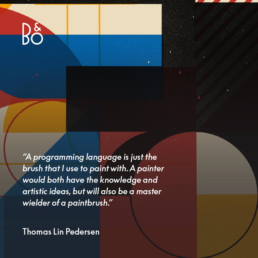 Bang & Olufsen (@bangolufsen) on Twitter photo Mastering your craft, in <a href="/thomasp85/">Thomas Lin Pedersen</a>'s words.
And a reminder that owning a #DNACollection piece merged with an art vial from <a href="/thomasp85/">Thomas Lin Pedersen</a> will get you an #NFT containing an artwork generated by the same algorithm from Thomas himself.
Quite the deal, right? 😉
#NFTs Mastering your craft, in <a href="/thomasp85/">Thomas Lin Pedersen</a>'s words.
And a reminder that owning a #DNACollection piece merged with an art vial from <a href="/thomasp85/">Thomas Lin Pedersen</a> will get you an #NFT containing an artwork generated by the same algorithm from Thomas himself.
Quite the deal, right? 😉
#NFTs