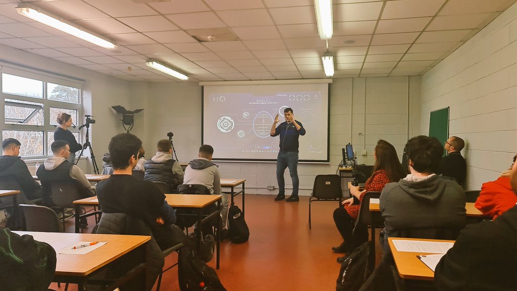 GallagherSteve_'s tweet photo. Jason Flood &amp; Colin O'Sullivan from @IBM giving another masterclass in CyberSecurity (HollywoodHacking) to @ColDhulaigh ComputerSci Students. Also, @CityofDublinETB Director Blake Hodkinson, IBMs Elaine Hanley,in a fascinating CyberS discussion with tutor Gavin Harris &amp; students. https://t.co/G1AizHHnJo