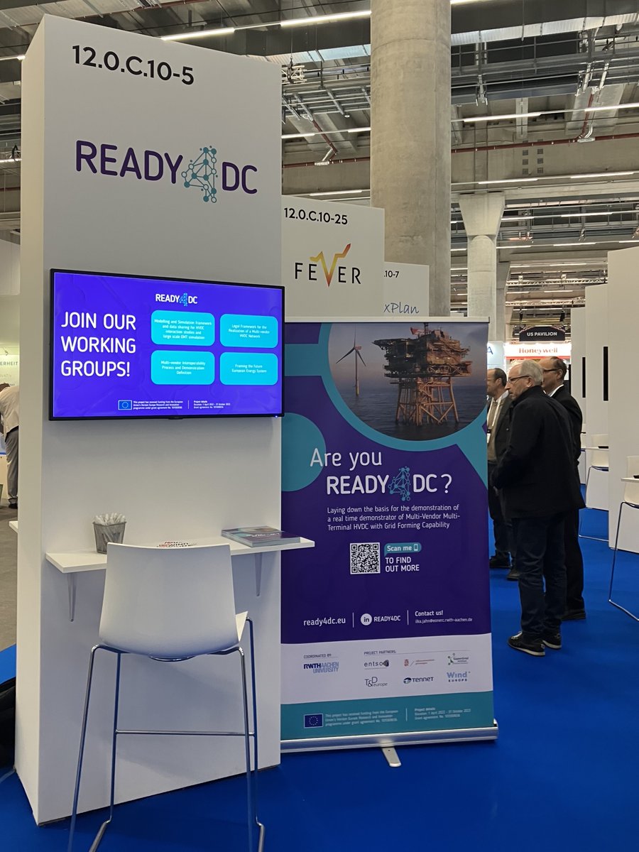 #Today, the <a href="/READY4DC/">The READY4DC Project</a> project is at <a href="/Enlit_Europe/">Enlit Europe</a> 2022! The event gathers #energy stakeholders to discuss #energystorage, #digitalisation and #decarbonisation.
Visit our stand &amp; discover multi-terminal, multi-vendor #HVDC #technology.

#IAMENLIT #windenergy #windpower