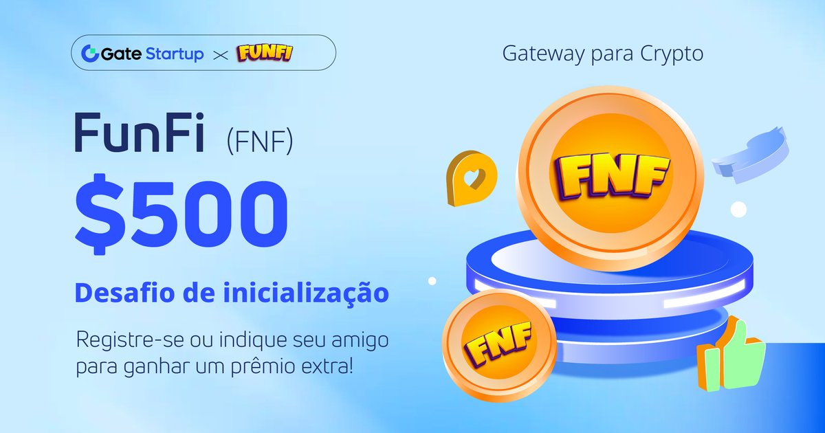 Gate.io #Startup &amp; FunFi (FNF) Sorteio de $ 500   

Usuários sortudos ganharão até US$ 20 cada!  
✅Siga <a href="/Gateio_Startup/">Gate.io Startup is now Gate Launch</a> &amp; <a href="/Funfi_token/">Funfi</a>
✅RT &amp; like
✅Marcar amigos

👉Participe agora: gleam.io/ULSdA/startup-…