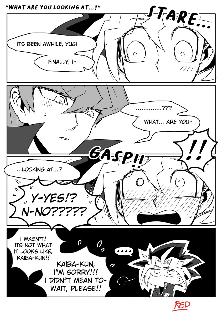 CelesMochi's tweet photo. What are you looking at, Yugi!! 😂😂

Yami respectfully Not Gonna Say it 😂

#rivalshipping https://t.co/R6h240pOpC
