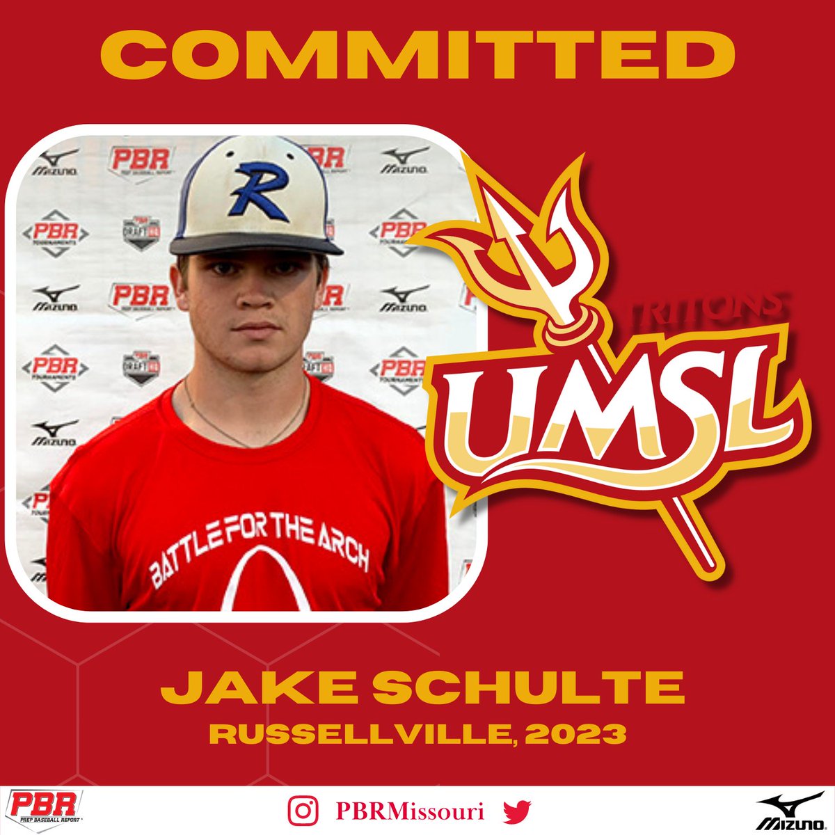 C Jake Schulte (Russellville, 2023) commits to Missouri - St. Louis. 

Schulte attended the #BattleForTheArch as a member of Team Missouri and is ranked No. 217 overall in the state's senior class. 

👤: loom.ly/PVl5dd4