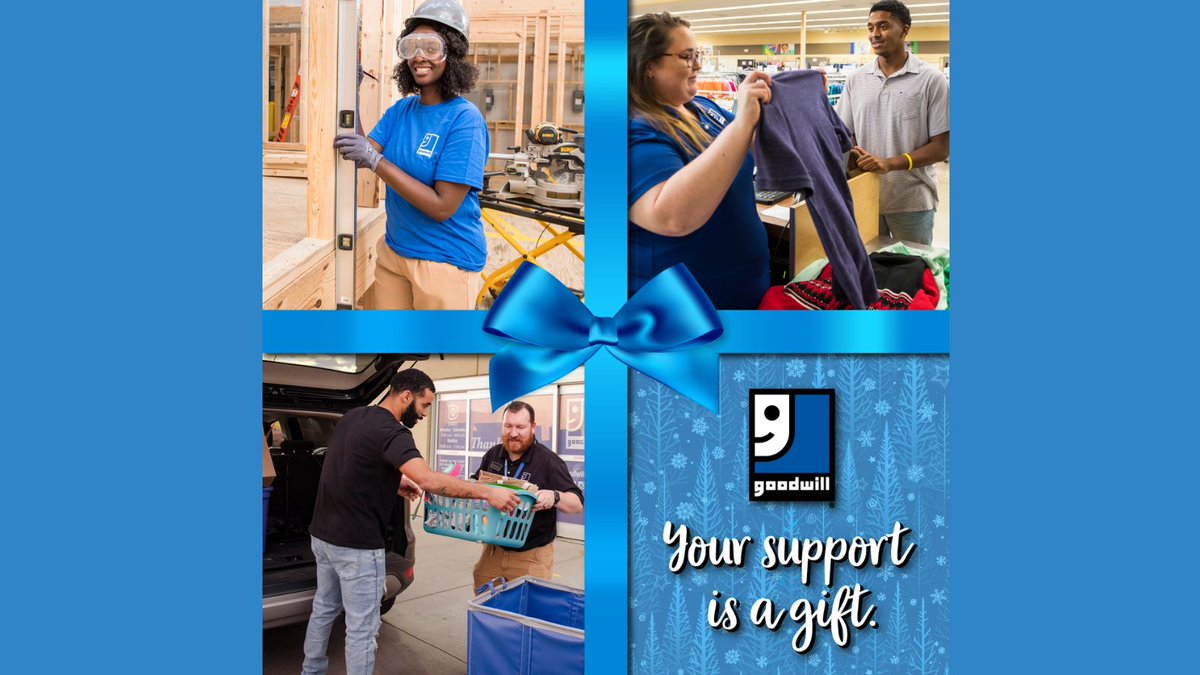 Give the gift of a job on #GivingTuesday! Remember, when you donate to your local #Goodwill, you help people in your community develop the career skills they need to get placed into jobs that can help them build brighter futures.💙