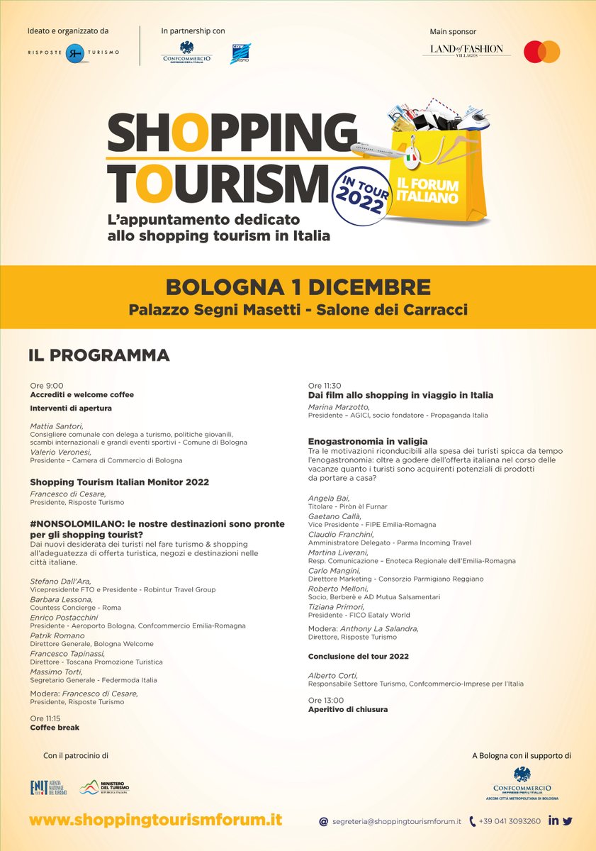 Scopri il programma integrale della tappa di #Bologna, l'ultima dell'edizione 2022 👉 bit.ly/3GV7Yq7

Forum solo in presenza con accesso gratuito e prenotazione obbligatoria (fino al riempimento della sala) 👉bit.ly/3B52Efk