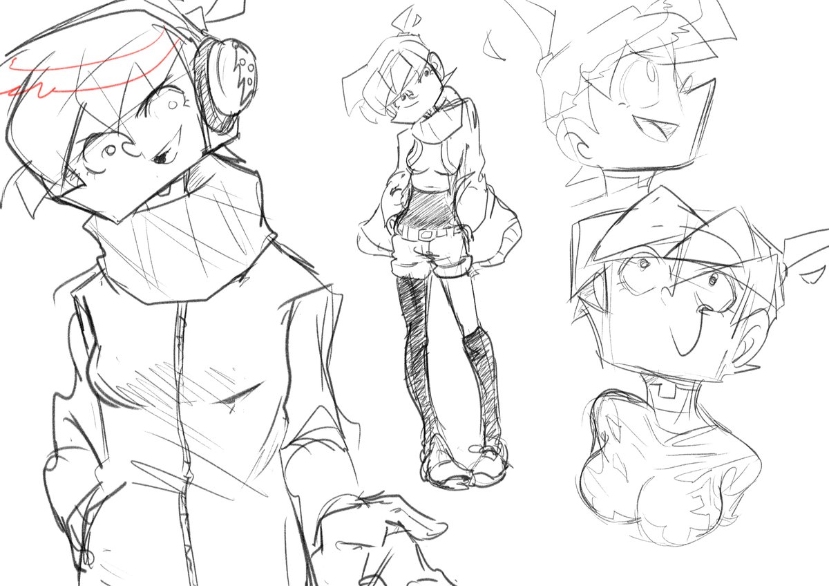 YGKrow's tweet image. Break's over. BACK TO WORK!! 

I'm doing more Ada #artwork for 
@StudioYGkrow
These sketches help me expand the potential range of Ada's character expressions, so I can make more extensive design sheets.

Also, It's just nice to see her smile since I usually draw her so intense.