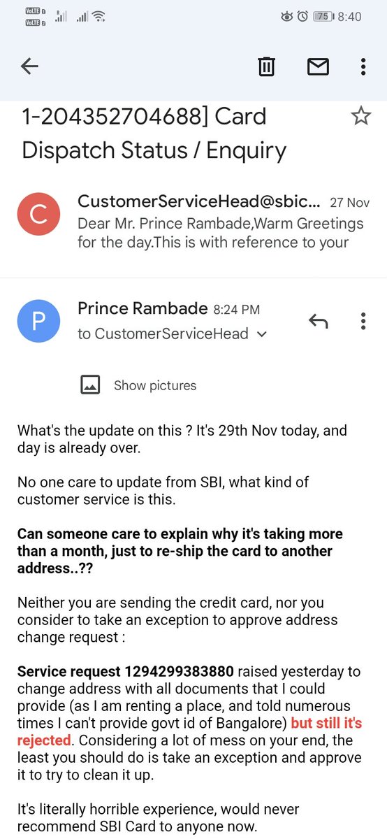 PrinceRambade's tweet photo. @SBICard_Connect, what's going on ? Can someone care to explain. https://t.co/he8hBdideQ