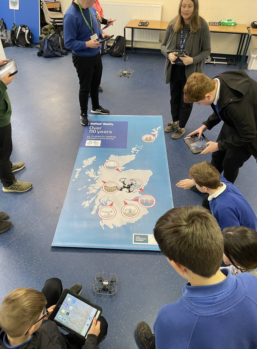 LisaPurdie2's tweet photo. Thanks so much @balfourbeatty @DYWScot @skillsdevscot for showing us how drones are used in the workplace. New skills learned and new ambitions were created today. @NairnAcad #TeamNairn #Connections #ambition https://t.co/bO6igD4skF