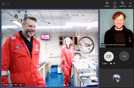 Today BGS scientists spoke to over 200 pupils via livelink from aboard the #Chikyu research ship in Japan about <a href="/ECORD_IODP/">ECORD</a> #EXP386. Jez, Hannah &amp; Michi answered questions about their research, mega-tsunamis and life onboard a research ship 🚢🇯🇵 

<a href="/ourdynamicearth/">Dynamic Earth</a>