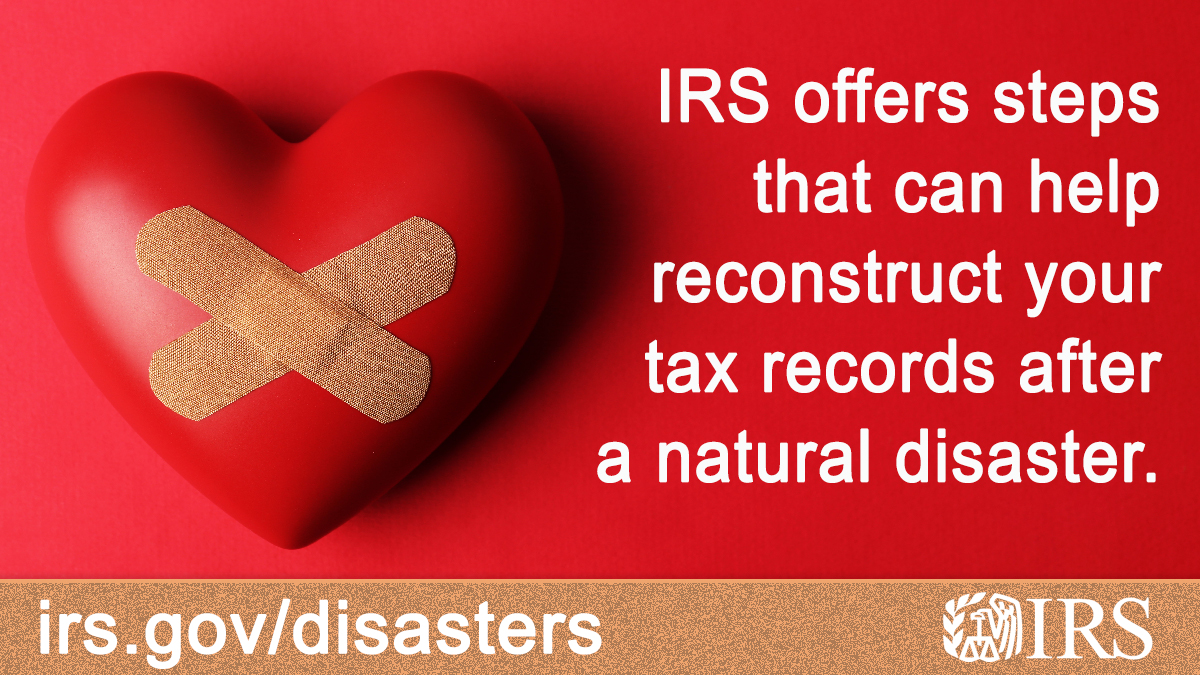 Reconstructing records after a disaster may be essential for getting federal assistance, insurance reimbursement and for tax purposes. See #IRS guidance at ow.ly/58WS50L2nZL