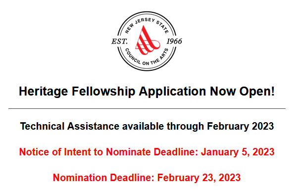 To honor and preserve our State's highly diverse cultural heritage, the New Jersey State Council on the Arts will award New Jersey Heritage Fellowships to master folk and traditional artists. Learn more: conta.cc/3F9rZbg #NJFolkArts #FolkArt #NJarts