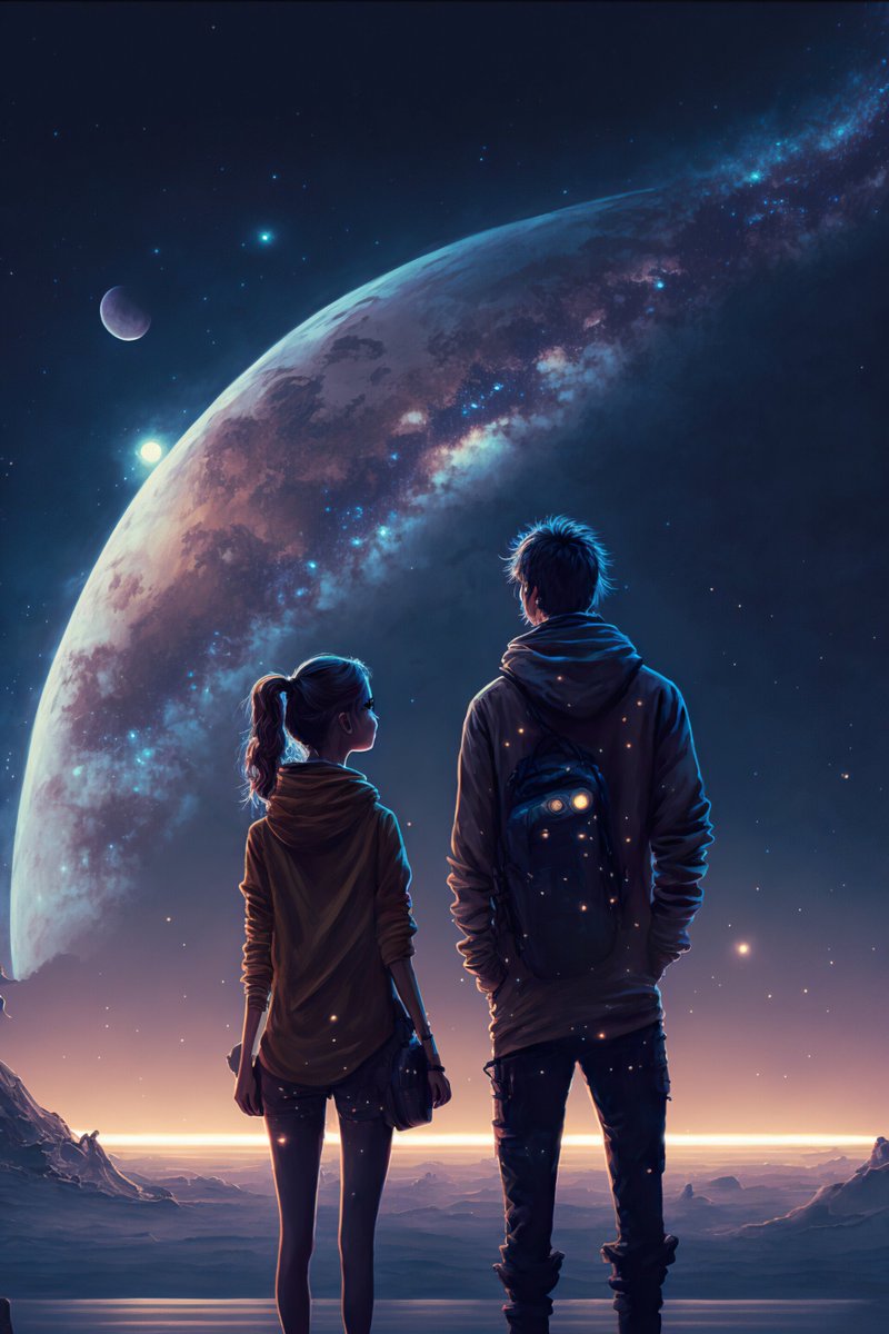DeepVoyage_Ofc's tweet photo. Cute Couple Looking At The Stars And Planets
(for more details, read the description)

#Digital2D #Art #digitalarts #conceptart #AIart #AIdigitalart #illustration #characterconceptart #landscape #couple #night #sky #planets #stars #nebula #fantasy #universe https://t.co/aCURi52CCJ