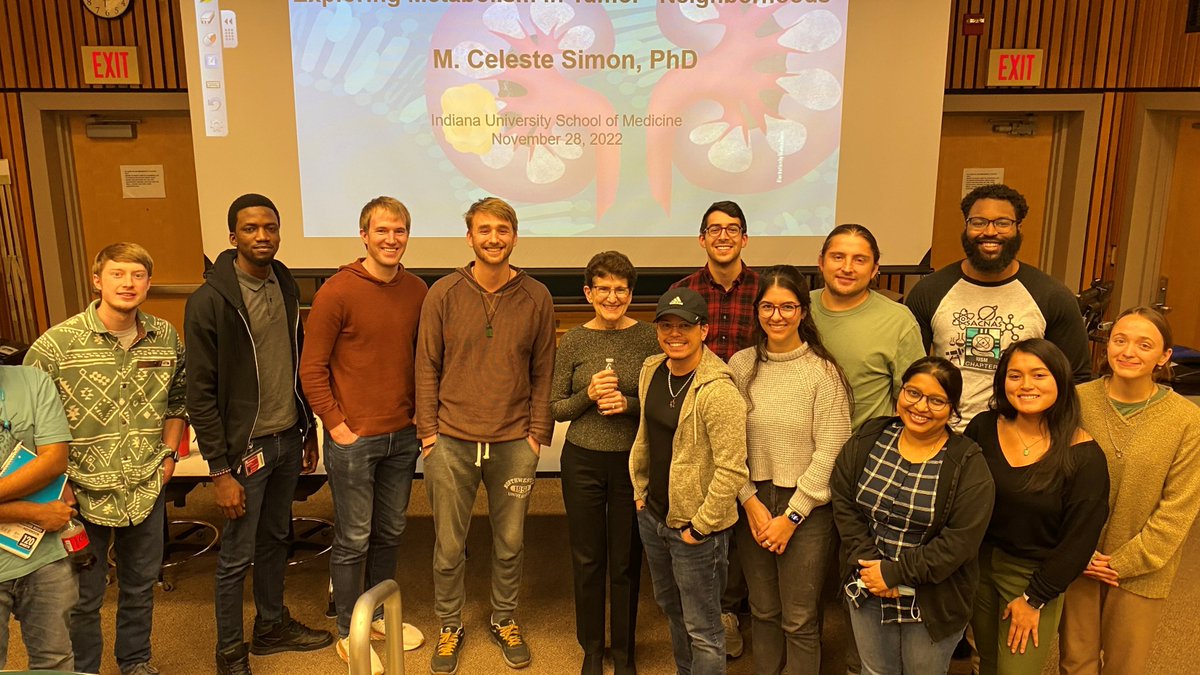 IUSM_Biochem's tweet photo. Thank you to our graduate students for inviting Dr. Celeste Simon, who delivered a fantastic seminar yesterday! https://t.co/md14JSDd4D