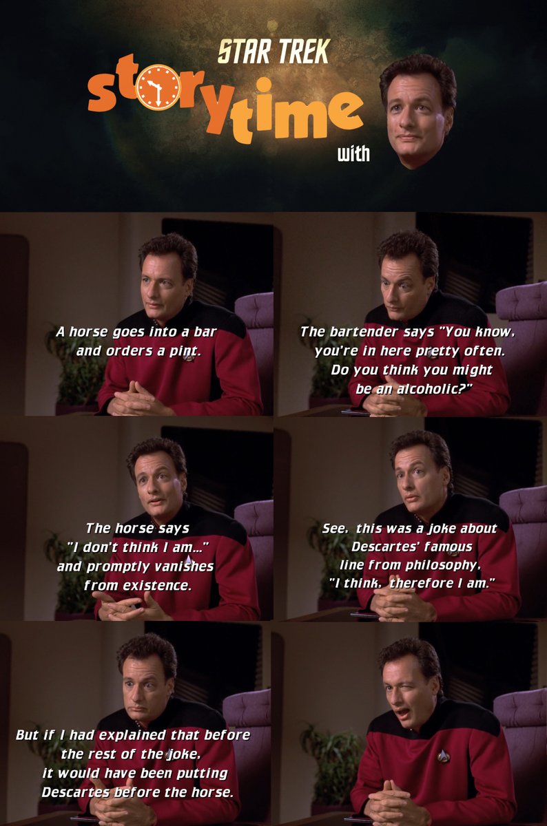 Pack a lunch, this one goes on for a bit. #StarTrek #StorytimeWithQ