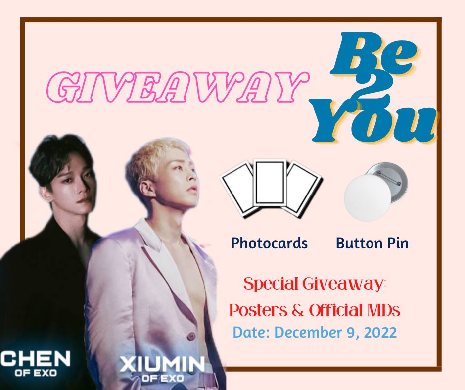 add2rupokcart's tweet photo. BE YOU 2: THE WORLD WILL CARE 

Together with @CPAedfangirl @NamiTeruzaki @0819JessiKai @Chette_0114 @yeppudaaya we’ll be giving away XiuChen unofficial MD

Location: TBA 

RT &amp; Like this post
Plus random official &amp; unofficial goodies

#BeYou2inManila #BeYou2Manila #BeYou2MNL https://t.co/HcIhnxJGWF