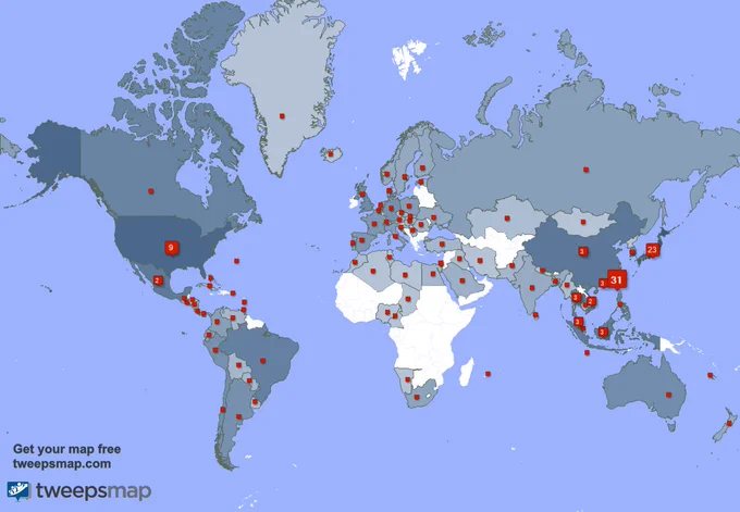According to  you come from 94 countries1. Taiwan (31%) 2. Japan (23%) 3. USA (9%) Can you see your country? 