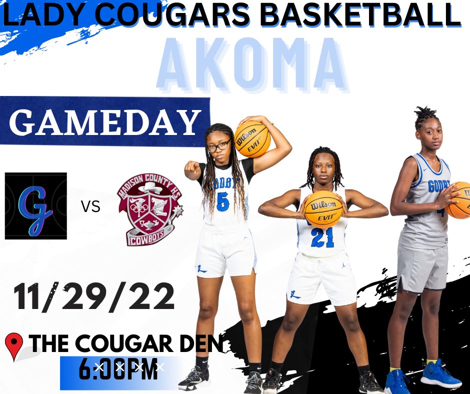 It’s GAMEDAY!! Come out tonight and support the Lady Cougars as we take on Madison County in a Varsity Matchup. We tip off at 6PM, 2nd in line of the Triple Header with <a href="/godbybasketball/">Godby High School Basketball</a> ! 

⏰: 6PM
🎟️: Gofan.co
📍:The Cougar Den