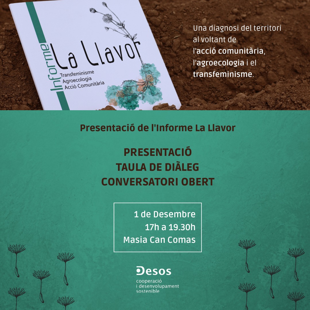 desosong_'s tweet photo. Presentem l'informe LA LLAVOR🌱
Ens trobem a un espai de diàleg amb les persones que han participat amb l'afany que serveixi per a potenciar transformacions.
🌸Dijous dia 1 de desembre
🍁De 17h a 19.30h de la tarda
🪵A la Masia Can Comas
Informe📖➡️https://t.co/eozyDYg2Uf https://t.co/JeLNLLt77V