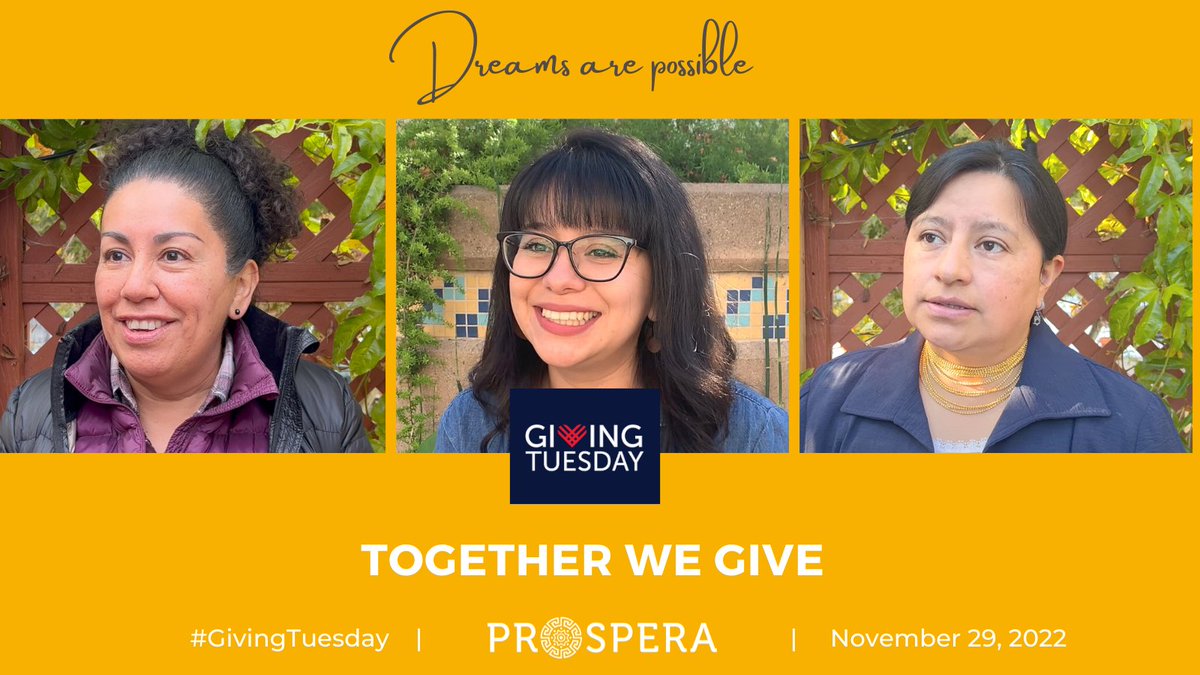 #GivingTuesday. Together we give - mailchi.mp/prosperacoops/…
Help us raise $3,000 today toward our goal of $50,000 before December 31st to support the dreams of our entrepreneurs! 
Donate today: bit.ly/DreamsProspera