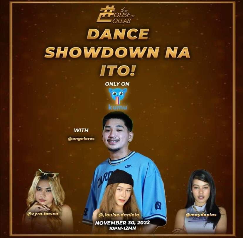 GelosAngelsOfc's tweet photo. Abangaaaaan ang kulitan at dance showdown bukas November 30, 2022 10pm- 12am on @thocangelo kumu account with @bascozyra18 @LouiseDaniela_ and May Daplas 😍 https://t.co/ntfVJM2AZW