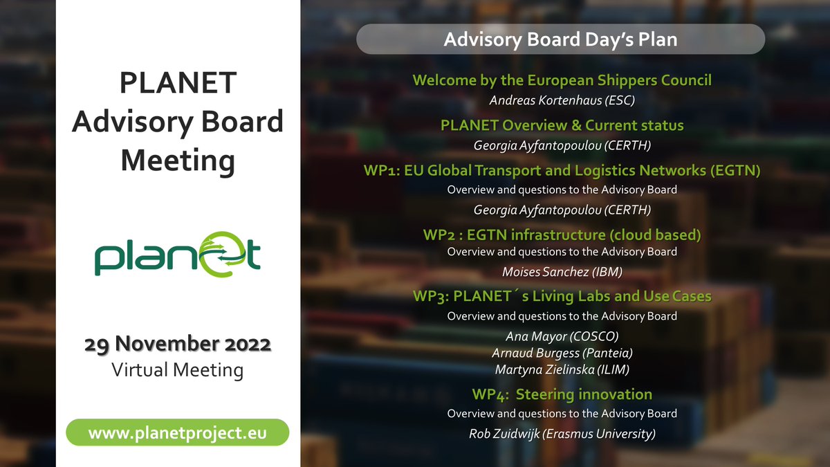 PlanetH2020's tweet photo. ๐๐ผ๐๐ผ Hello #PLANETProject Community! An interesting meeting is taking place right now with the #PLANETProject Advisory Board.... We will soon reveal the main conclusions of this virtual meeting, so keep an eye out for updates! https://t.co/LjSCkRJ5BJ
